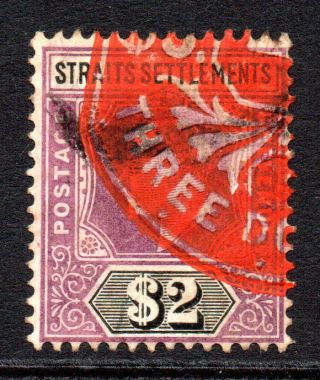 Straits Settlements 2 Dollar Stamp C1902 - 03