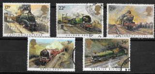 Gb 1985 Famous Trains Fine Set Stamps