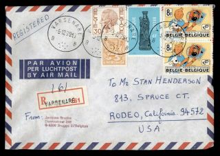 Dr Who 1979 Belgium Pair Varsenare Registered Airmail To Usa E52242