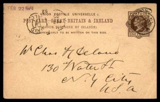 Mayfairstamps Great Britain Cover 1892 London Advertising To Nyc Ny Usa Card Wwb