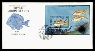 Dr Who 1990 British Virgin Islands Fish S/s Fdc C137874