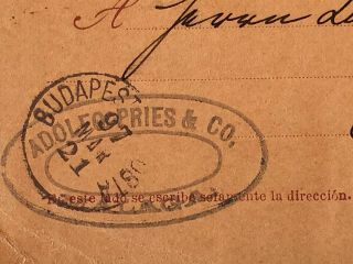 Agrome SPAIN 1897 Stationery Postal Card 10cent To Budapest HUNGARY (A798 3