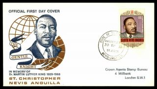 Mayfairstamps 1968 St Christopher And Nevis Fdc Dr Martin Luther King Historical