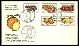 Mayfairstamps Cyprus 1976 Export Products Set Of 5 Fruit Flora First Day Cover W