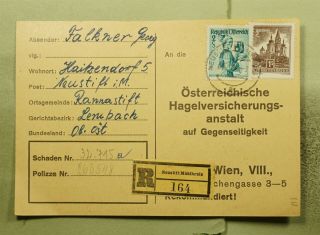 Dr Who 1958 Austria Neustist Registered Postcard To Vienna E52201