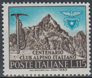 Italy 100th Ann Italian Alpine Club 1963 Mnh - 0,  50 Euro