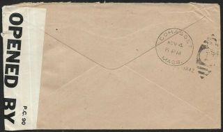 Great Britain 1942 Censored Cover to USA 2