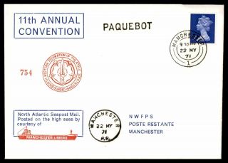 Mayfairstamps 1971 Great Britain Paquebot Manchester Lines 11th Convention Cover