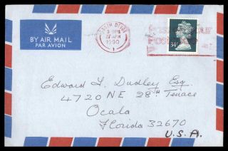 Mayfairstamps 1990 Great Britain South Devon To Ocala Florida Airmail Cover Wwb4