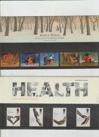 2 Presentation Packs From 1998 Anniv Of Nhs & Magic Worlds 288 & 289