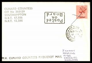 Mayfairstamps 1970s Great Britain Barbados Mv Cunard Paquebot Cover Wwb41887
