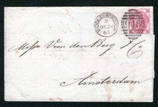 Great Britain Stamp 44 Tied To Folded Letter To Amsterdam,  1865
