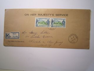St Christopher Nevis Anguilla Registered Cover To Us 1957