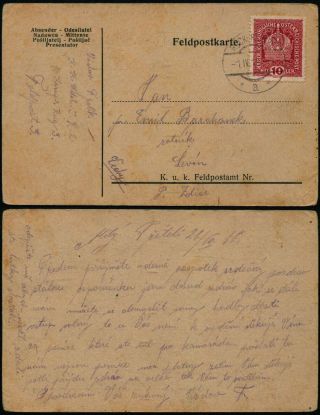 A856 Austria Czechoslovakia Fieldpost Postcard Kuk 3 Levin 1918