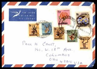 Mayfairstamps Rhodesia 1974 Salisbury Air Mail To Columbus Ohio Usa Cover Wwb525