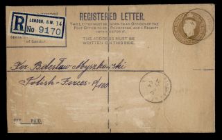 Dr Who 1944 Gb London Registered Letter Stationery C138765