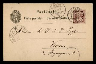 Dr Who 1887 Switzerland Lugano Postal Card Uprated Stationery C121311