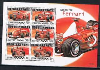 Gibraltar 181124 - 2004 Ferrari Race Cars Mini Sheet Mnh