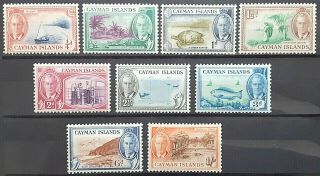 Cayman Islands Stamp 1950 King George Vi Scott 122//131 Sg135//144 Og Lh - H