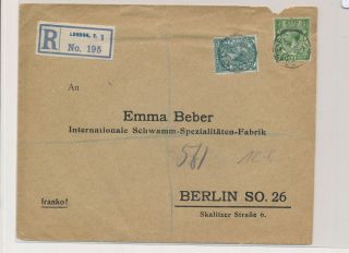 Lk80886 Great Britain To Germany 1914 Registered Cover