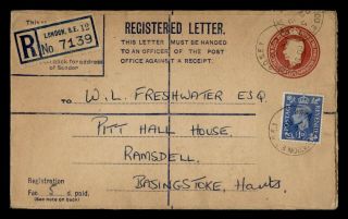 Dr Who 1951 Gb London Registered Letter Uprated Stationery C136030