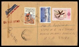 Mayfairstamps Trinidad And Tobago 1986 Woodbrook Air Mail Registered To Fl Usa C