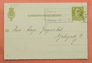 Dr Who 1949 Denmark Letter Card Copenhagen Cancel 118368