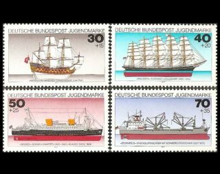 [ Germany ] 1977 Ships And Sailboats Stamps Total 4 Pic/set