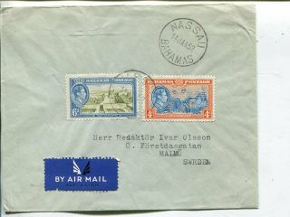 Bahamas Air Mail Cover To Sweden 1952