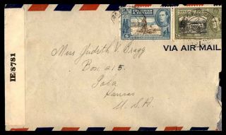 Mayfairstamps 1940s Trinidad & Tobago Ie 8781 Censor Tape Wwii To Us Cover Wwb48