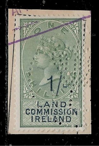 Great Britain 1880 - 1900 Queen Victoria 1 Shilling Revenue Stamp For Ireland Land