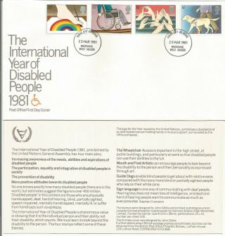 Gb Fdc 1981 International Year Of Disabled People