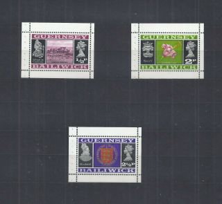 Guernsey Channel Islands – 1971 Booklet Panes Decimal Currency Set Of 3 Mnh