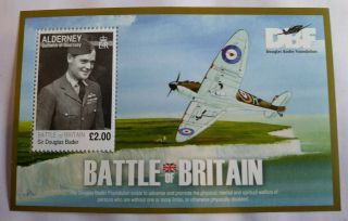 Guernsey Sg Msa394 Alderney Battle Of Britain £2 Mini Sheet Unmounted