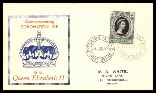 Mayfairstamps 1953 Pitcairn Island Coronation Qeii First Day Cover Wwb37877
