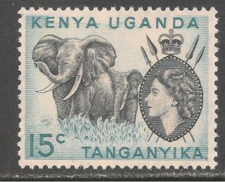 Kenya,  Uganda & Tanzania 105 (a20) Vf Mnh - 1958 15c Elephants & Qe Ii