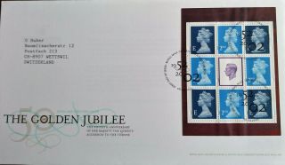 Gb 2002 The Golden Jubilee Booklet Pane Royal Mail First Day Cover,  Tallents Pmk