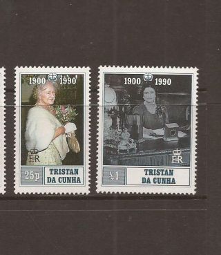 Tristan Da Cunha 1990 Queen Mum 90th Birthday Mnh Set Of Stamps