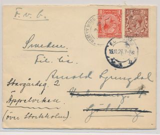 Lk71470 Great Britain 1926 Cover With Good Cancels
