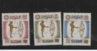 Sudan 124 - 126 1959 Sudanese Army Revolution 1st Anniv.  Vf Nh O.  G