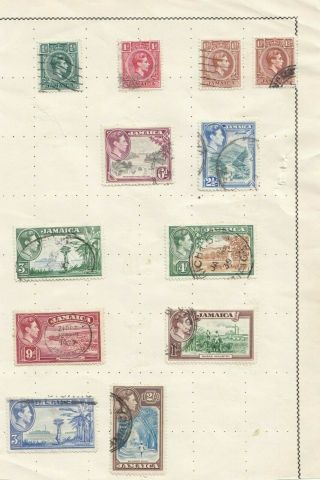 A Selection Of 30 Stamps From Old Album Pages - Jamaica From The 1930 