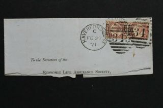 Great Britain 1871 1/2d Sg On Part Of Cover Cancelled Haverfordwest C