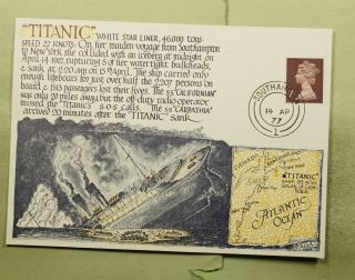 Dr Who 1977 Gb Paquebot Titanic Ship Sinking Aniv Postcard E49843