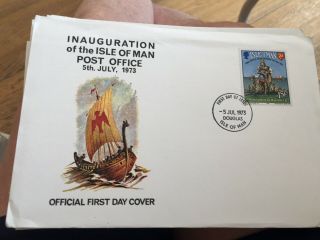 Iom Fdc Inauguration Of The Isle Of Man Post Office 5th July 1973 G5