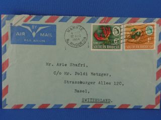 Southern Rhodesia Old Airmail Cover 1964 Wankie To Switzerland (n1/18)