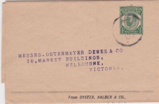 Great Britain - 1912 Kgv 1/2d Green Die A Ps Wrapper H&g 18 A London Cover