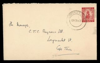 Dr Who 1935 South Africa Simonstown Stationery To Capetown E72609