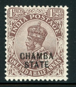 Chamba State (india) Mh Selections: Scott 46 1½a Chocolate Kgv Cv$3,