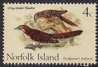 Norfolk Island 1970 - 71 Qe2 4ct Long Tailed Koels Mm Sg 106 (365)