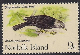 Norfolk Island 1970 - 71 Qe2 9ct Island Thrush Mm Sg 109 (136)